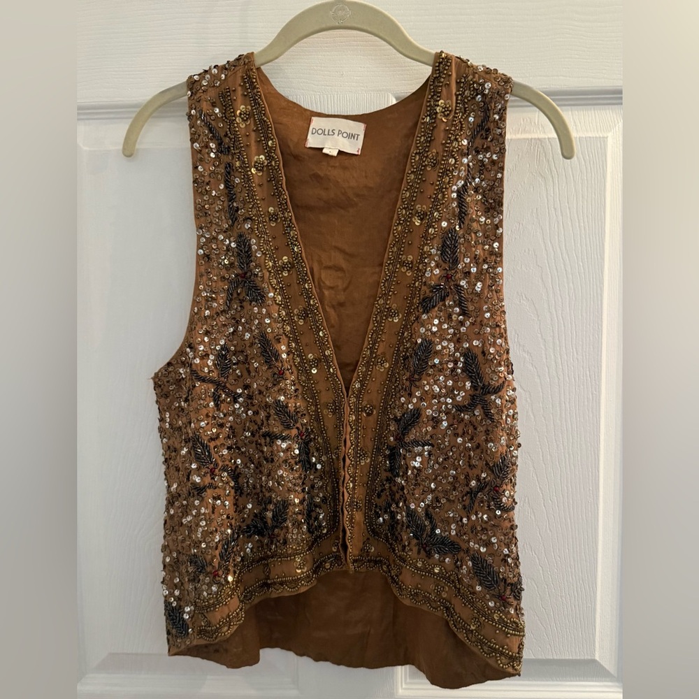 Brown Sequin Women's Blouse